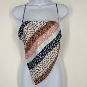 Princess Polly Floral Patchwork Bandana Handkerchief Tie Back Crop Top Size 10